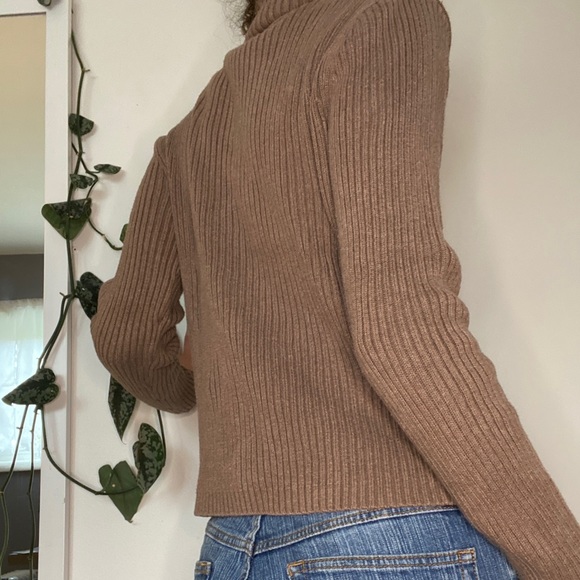 Brown Sonoma Ribbed Turtleneck Sweater - Picture 4 of 6